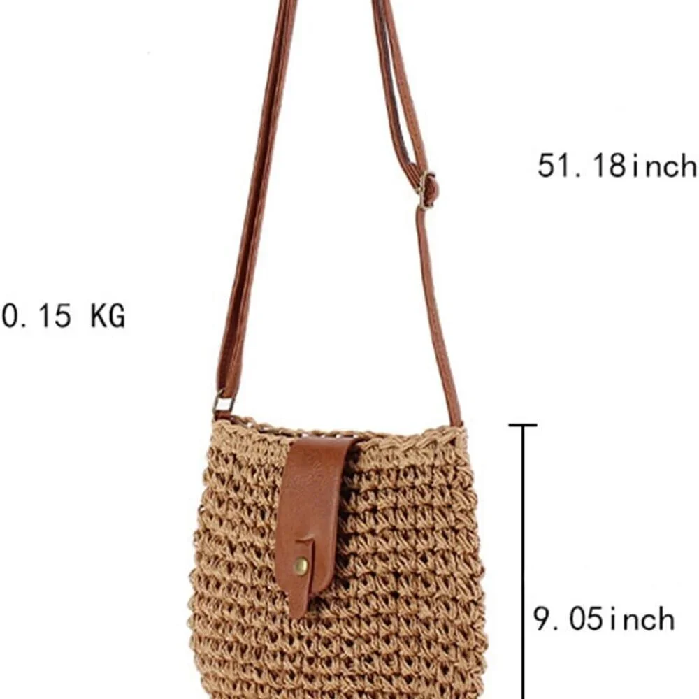 Small Straw Beach Bag Woven Purse Summer Shoulder Clutch for Women